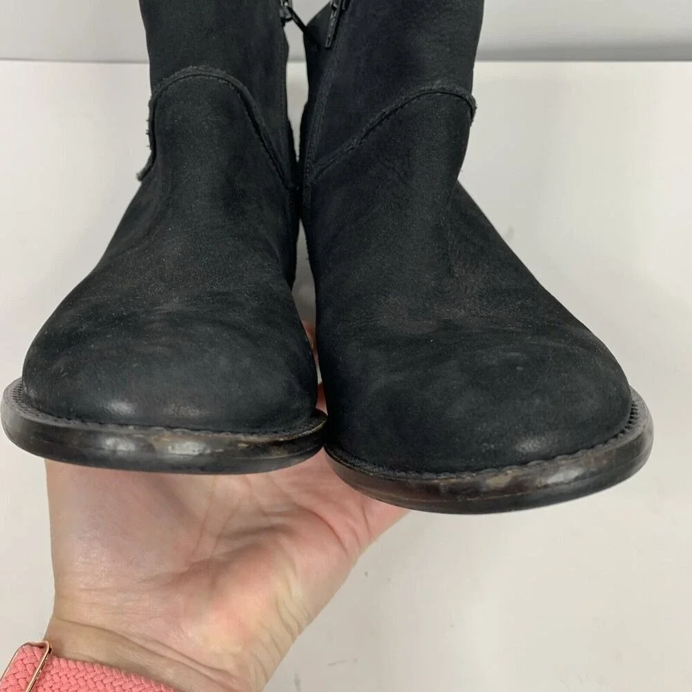 Steven Steve Madden Size 7 Ankle‎ Boot Bootie Wesley Black Nubuck Suede Leather